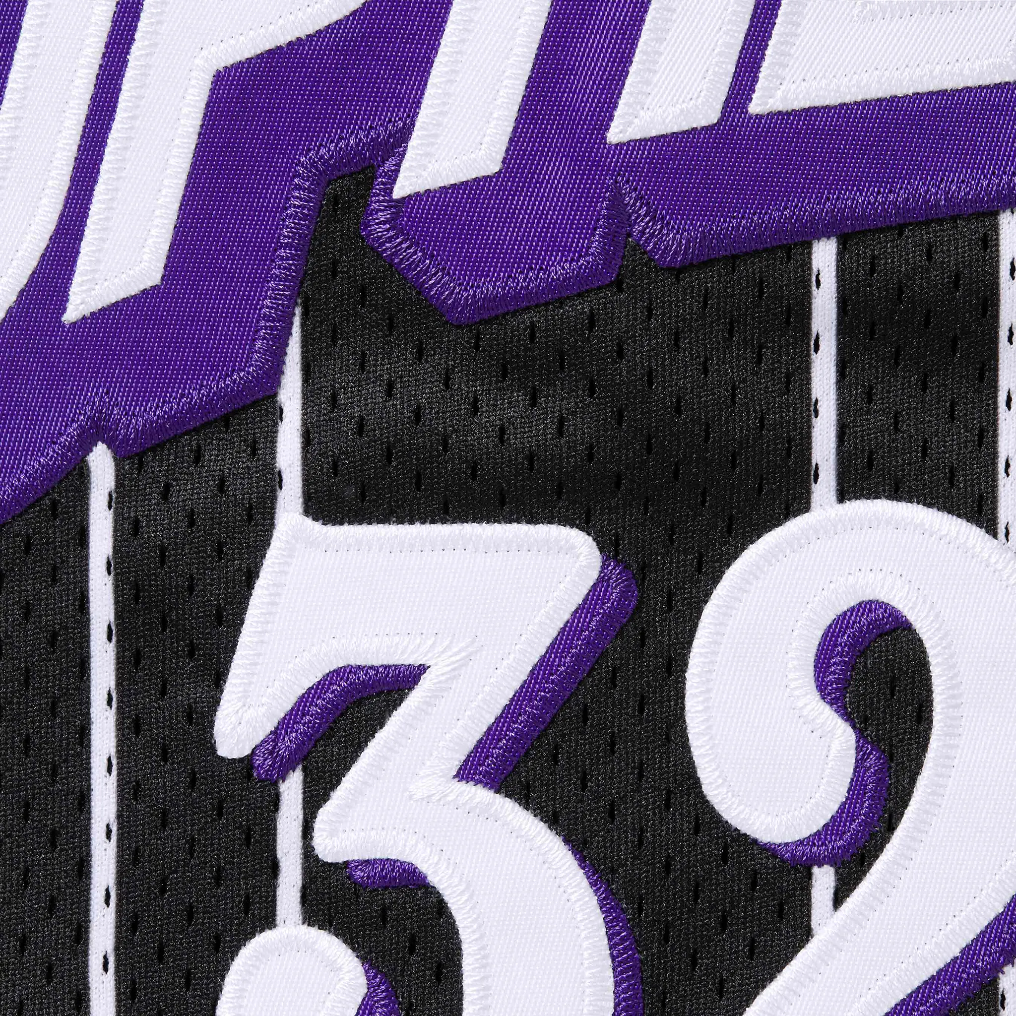 Detail view of Supreme Star Basketball Black Shorts